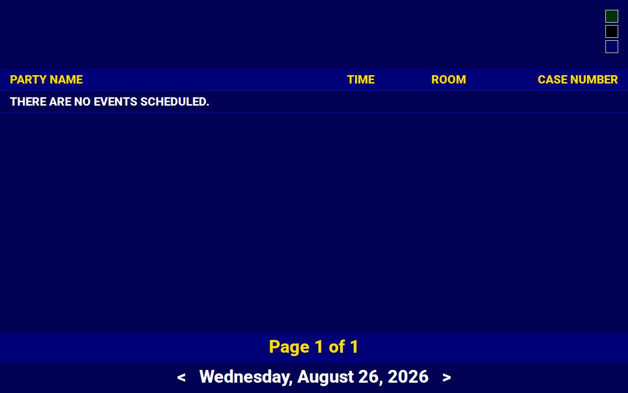 Oceana County court calendar public CourtDisplay fields